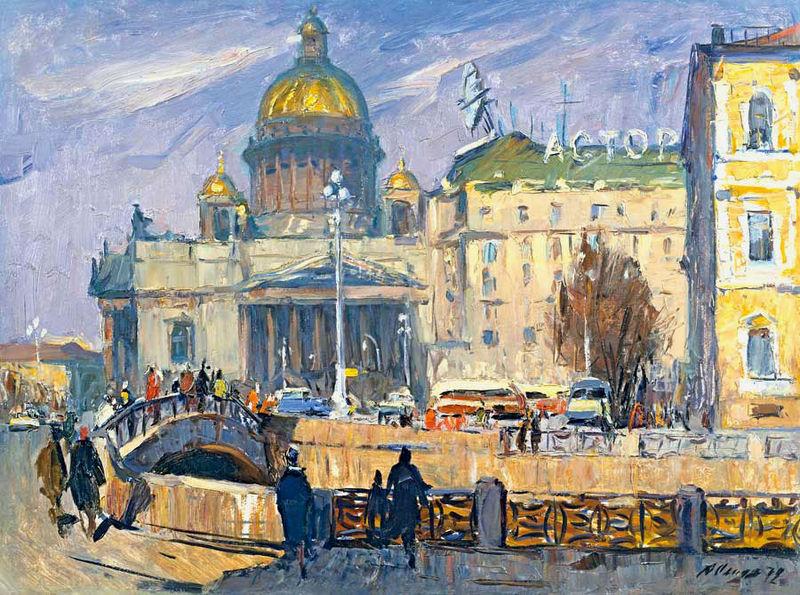 Alexander Nasmyth At the Isaakievskaya Square in Leningrad Sweden oil painting art